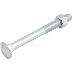 Parafuso francês zincado, 1/2" x 5", com porca, VONDER