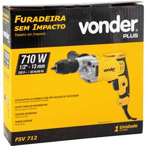 Furadeira sem impacto 1/2", 710 W, 220 V~, FSV 712 VONDER PLUS