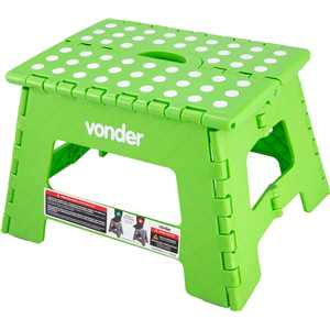 Banqueta plástica dobrável, verde, altura 220 mm, VONDER