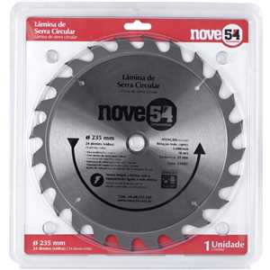 Lâmina de serra circular com dentes de metal duro/vídea, 235 mm x 25 mm, 24 dentes, NOVE54