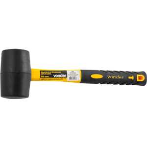 Martelo de borracha 50 mm, cabo em fibra, preto, VONDER