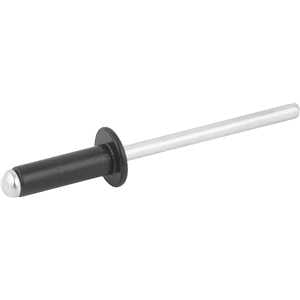 Rebite de repuxo 3,2 mm x 16,0 mm, preto, pacote com 100 peças NOVE54