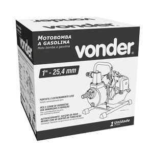 Motobomba a gasolina 1", 2 tempos, VONDER