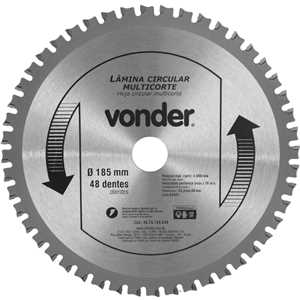 Lâmina circular multicorte, 185 mm x 48 dentes, VONDER