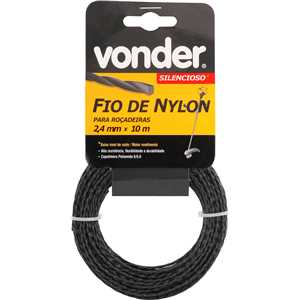Fio de nylon, 2,4 mm x 10 m, silencioso, VONDER