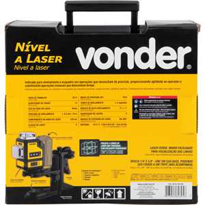Nível a laser, 30 metros, verde, bateria intercambiável de 18 V, sem bateria e sem carregador, INLV 1854 VONDER