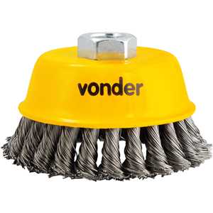 Escova de aço inox tipo copo, 4", torcida VONDER