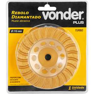 Rebolo diamantado, 115 mm, turbo, VONDER PLUS