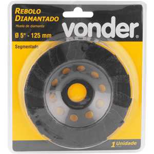 Rebolo diamantado, 125 mm turbo, para lixadeira de concreto, LCV 1010, VONDER