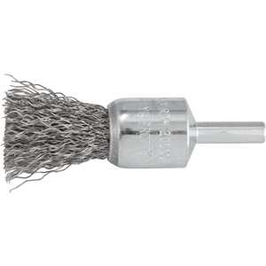 Escova pincel 19 mm, aço inox, cerdas onduladas, haste 1/4", VONDER