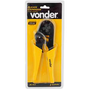 Alicate crimpador para terminais isolados tubulares de 6,0 mm² a 16,0 mm², AC 412, VONDER