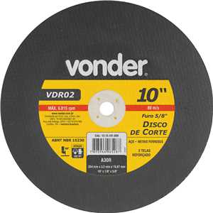 Disco de corte 254 mm x 3,2 mm x 15,87 mm VDR02, VONDER