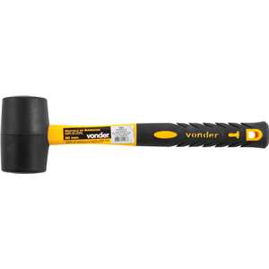 Martelo de borracha 50 mm, cabo em fibra, preto, VONDER