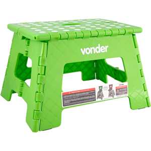 Banqueta plástica dobrável, verde, altura 220 mm, VONDER