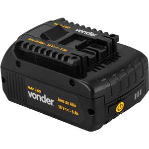 Bateria íons de lítio, 18 V, 5 Ah, para Máquina para Arquear Fita MAF 160 e MAF 190 VONDER