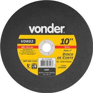 Disco de corte 254 mm x 3,2 mm x 25,40 mm VDR02, VONDER