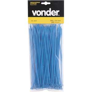 Abraçadeira de nylon, azul, 200 mm x 3,6 mm, VONDER