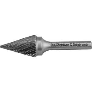 Lima rotativa cônica ponteaguda, 16,0 mm x 25,0 mm, com haste 6,0 mm, VONDER