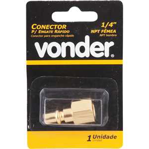 Conector/racord de 1/4", com rosca fêmea 1/4" NPT, VONDER