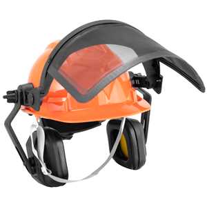 Capacete motosserrista, laranja, com protetor facial e abafador de ruído VONDER PLUS