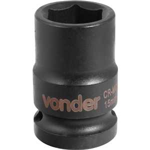 Soquete sextavado de impacto, encaixe de 1/2" x 15,0 mm, VONDER