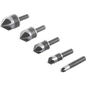 Jogo de escareadores de aço rápido, 1/4" a 3/4", com 5 peças, VONDER