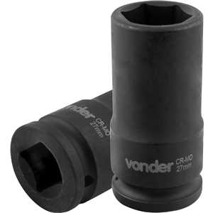Soquete sextavado longo de impacto, 27 mm, encaixe de 3/4", VONDER