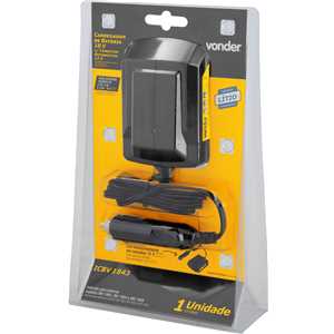 Carregador de bateria 18 V, linha intercambiável, carregamento convencional, com conector automotivo 12 V, ICBV 1843, VONDER