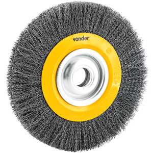 Escova circular de aço, ondulada, 10" x 1.3/16" (254 mm x 30 mm), com bucha de redução, VONDER