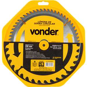 Lâmina de serra circular com dentes de metal duro/vídea, 235 mm x 30 mm, 60 dentes, VONDER