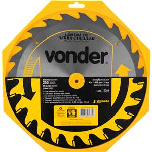 Lâmina de serra circular com dentes de metal duro/vídea, 350 mm x 30 mm, 24 dentes, VONDER