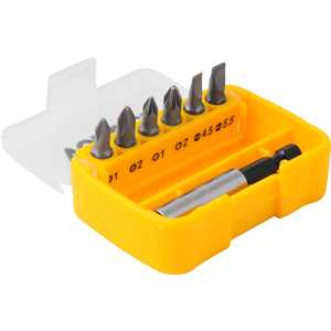Jogo de bits/ponteiras, com 7 peças, encaixe sextavado 1/4", VONDER