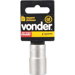 Soquete estriado com encaixe de 1/2", 16 mm, VONDER
