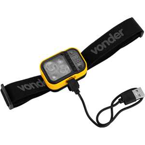 Lanterna de LED para cabeça, recarregável, LED CREE Xte, LCV 220 VONDER