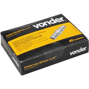 Conector/racord de 1/4", com espiga de 1/4", VONDER