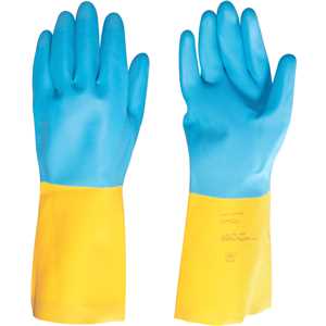 Luva de látex/neoprene, extragrande, amarela e azul, LNV 400, VONDER