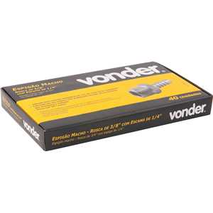 Espigão rosca macho de 3/8" NPT com escama de 1/4", caixa com 40 peças, VONDER