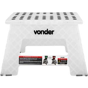 Banqueta plástica dobrável, transparente, altura 220 mm, VONDER