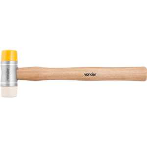 Martelo 28 mm, borda intercambiável, nylon/poliuretano, cabo em madeira, VONDER