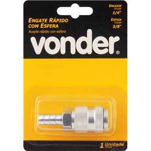 Engate rápido com espigão 3/8", cartela com 1 peça, VONDER