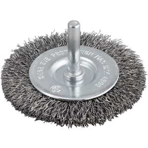 Escova circular 3", cerdas em aço inox, 4.500/min, com haste 1/4", VONDER