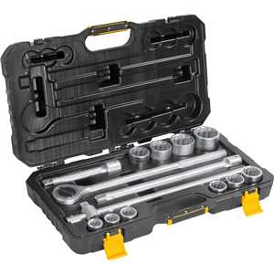 Jogo de soquetes estriados, encaixe 3/4", 22 mm a 50 mm, com 14 peças, VONDER