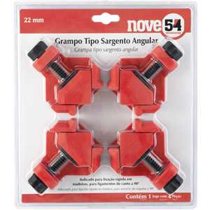 Grampo tipo sargento angular, jogo com 4 peças, NOVE54