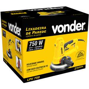 Lixadeira de parede, com LED, 750 W, 127 V~, LPV 750 VONDER