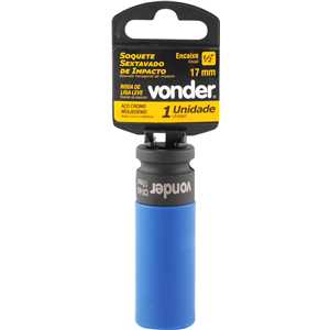 Soquete sextavado de impacto, encaixe 1/2", 17 mm, para roda de liga leve, VONDER