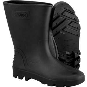 Bota de PVC preta, cano médio, sem forro, 45/46, NOVE54