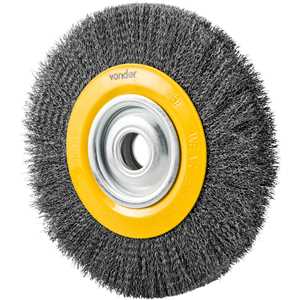 Escova circular de aço, ondulada, 10" x 1.3/16" (254 mm x 30 mm), com bucha de redução, VONDER