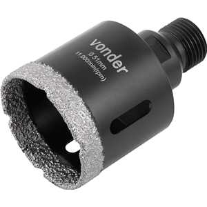 Serra copo diamantada, 51 mm, para esmerilhadeira, VONDER