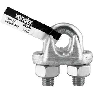 Clips para cabo de aço 1/2" - 12,70 mm, pesado, VONDER PLUS