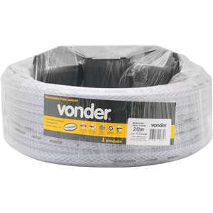 Mangueira para jardim, trançada, transparente, 20 m, com suporte VONDER